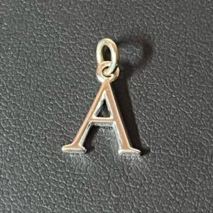 Hillberg and Berk “A” silver charm pendant. 925 Sterling Silver. Stamped